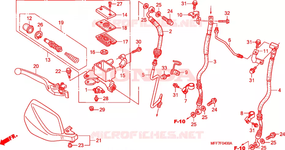 MAITRE CYLINDRE DE FREIN AVANT Honda MOTO 700 TRANSALP 2009  XL700V9