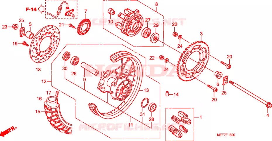 ROUE ARRIERE Honda MOTO 700 TRANSALP 2011  XL700VB