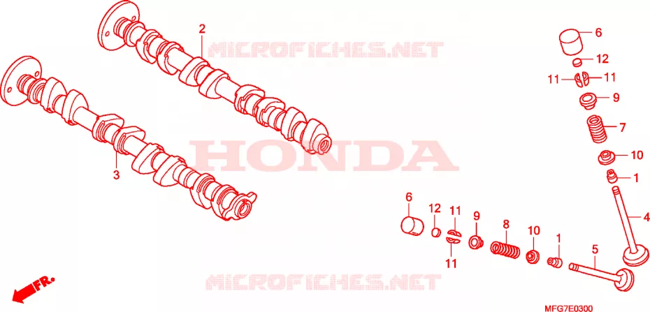 ARBRE A CAMES - SOUPAPE Honda MOTO 600 HORNET 2008  CB600FA7