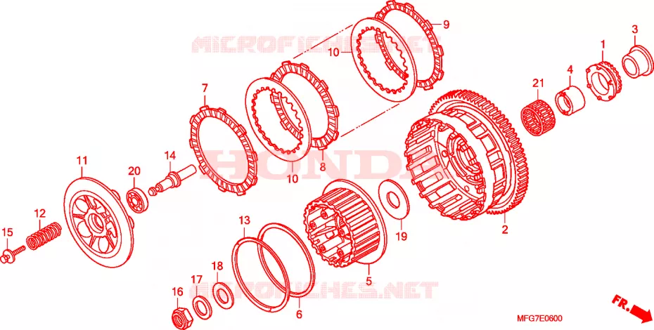 EMBRAYAGE Honda MOTO 600 HORNET 2008  CB600FA7