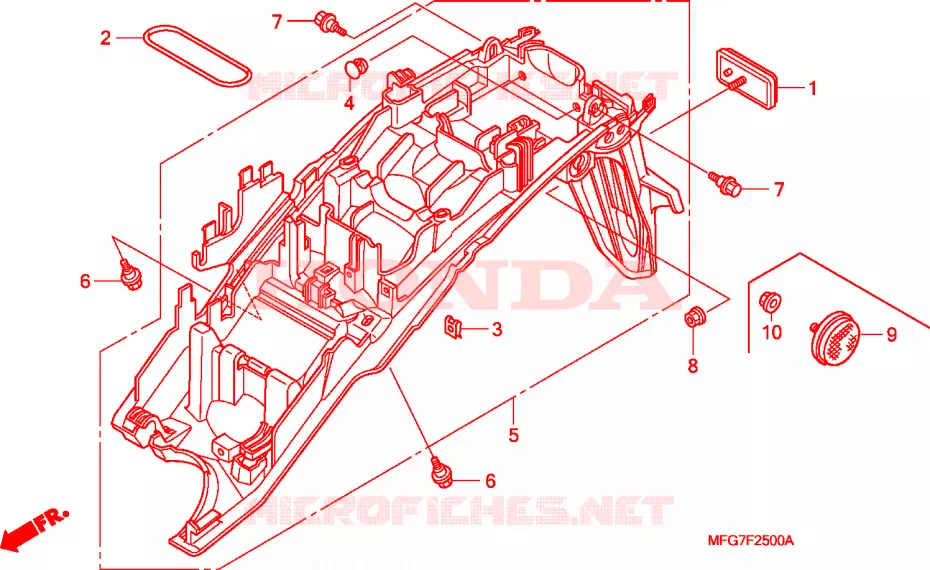 GARDE-BOUE ARRIERE Honda MOTO 600 HORNET 2008  CB600FA8