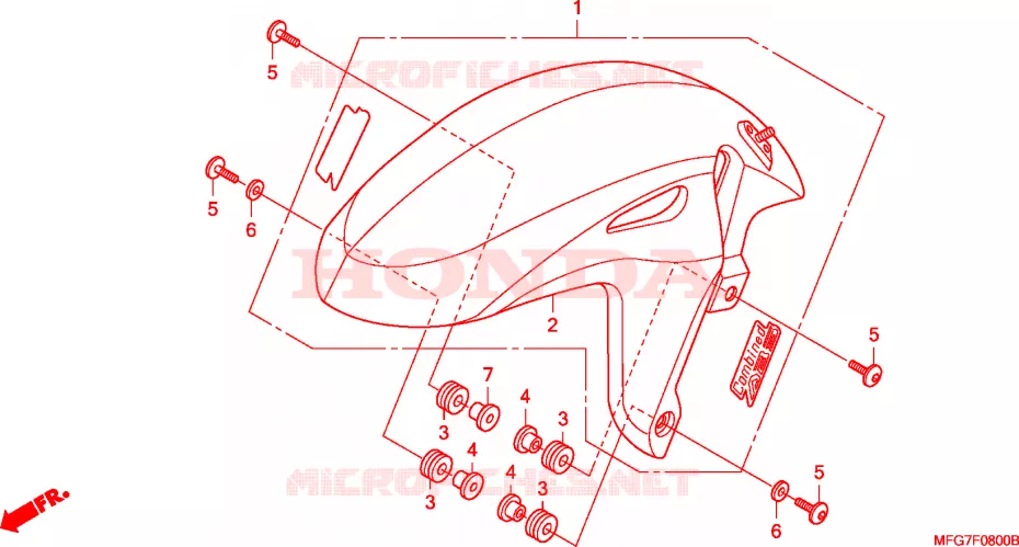 GARDE BOUE AVANT Honda MOTO 600 HORNET 2008  CB600F8