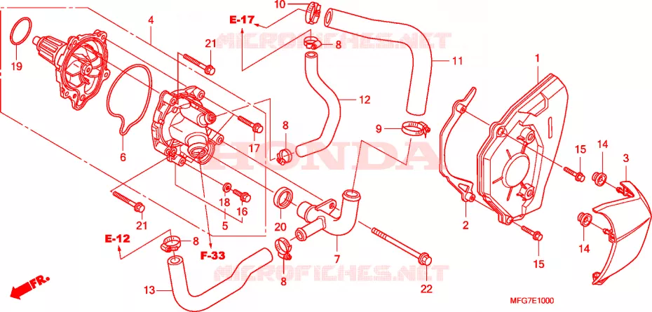 POMPE A EAU Honda MOTO 600 HORNET 2009  CB600F9