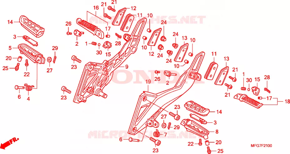 REPOSE PIED Honda MOTO 600 HORNET 2008  CB600FA7