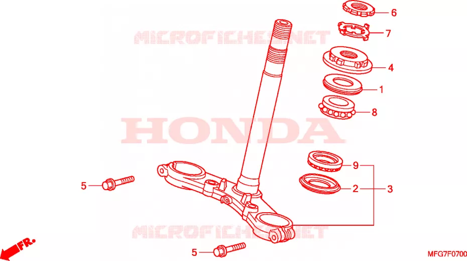 TE DE FOURCHE Honda MOTO 600 HORNET 2008  CB600F8