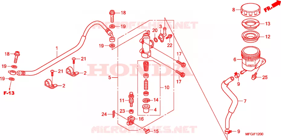 REAR BRAKE MASTERCYLINDER Honda MOTO 600 HORNET 2010  CB600F3A