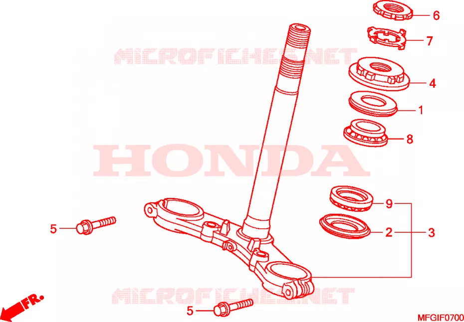 TE DE FOURCHE Honda MOTO 600 HORNET 2010  CB600F3A