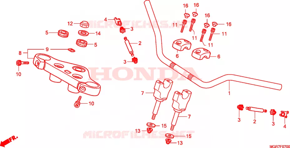 GUIDON - TE DE FOURCHE Honda MOTO 750 SHADOW 2010  VT750SA