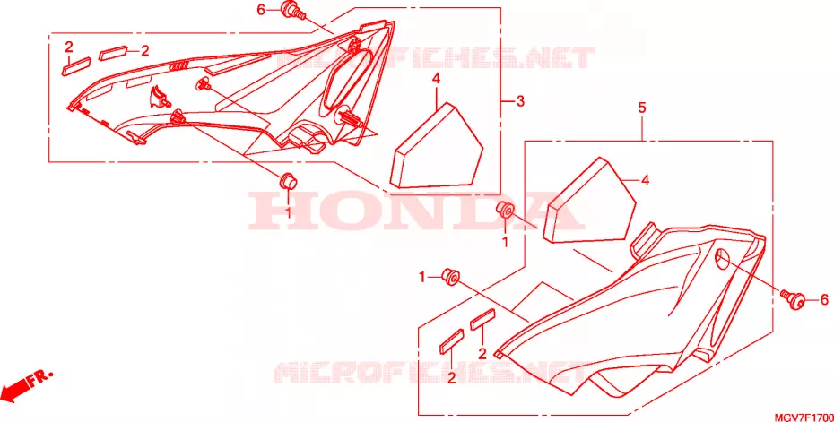 COUVERCLES LATERAUX Honda MOTO 600 CBR 2011  CBR600FAB