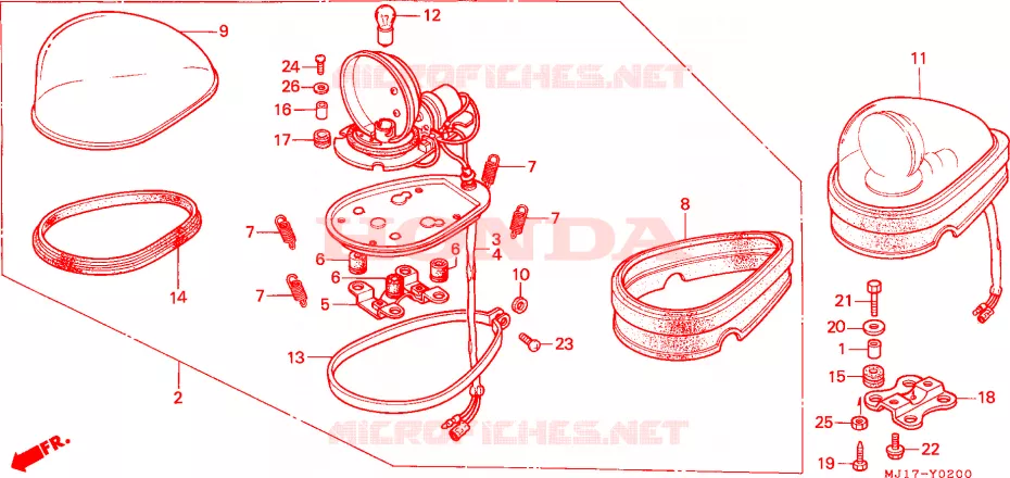 FEU DE PATROUILLE ROTATIF Honda MOTO 750 CBX 1990  CBX750P2L