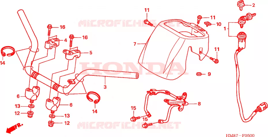 GUIDON Honda ATV 250 FOURTRAX 2008  TRX250TE8