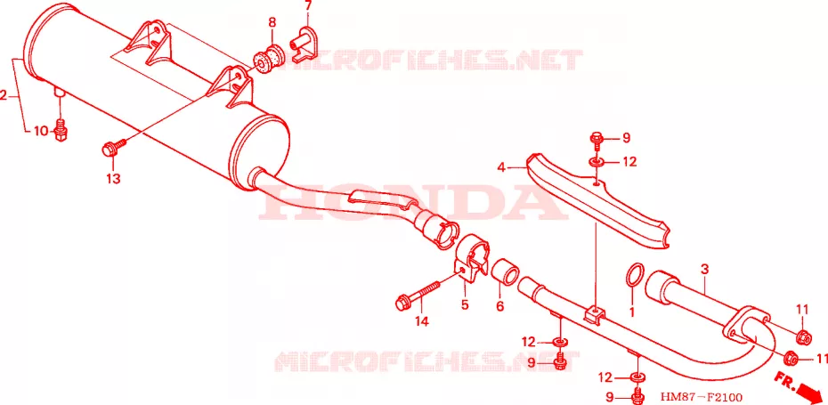 SILENCIEUX D'ECHAPPEMENT Honda ATV 250 FOURTRAX 2007  TRX250TM7