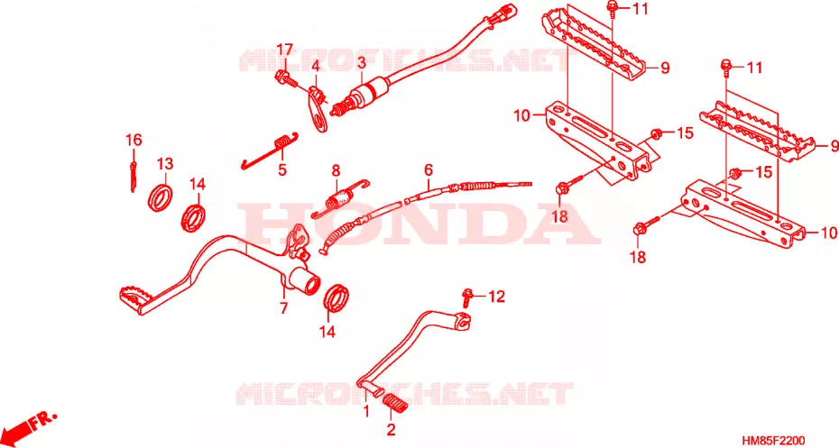 PEDALE - REPOSE PIED Honda ATV 250 FOURTRAX 2010  TRX250TMA