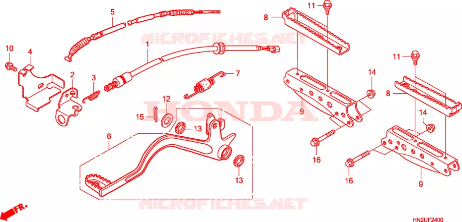 PEDALE - REPOSE PIED Honda ATV 500 FOURTRAX 2011  TRX500FAB