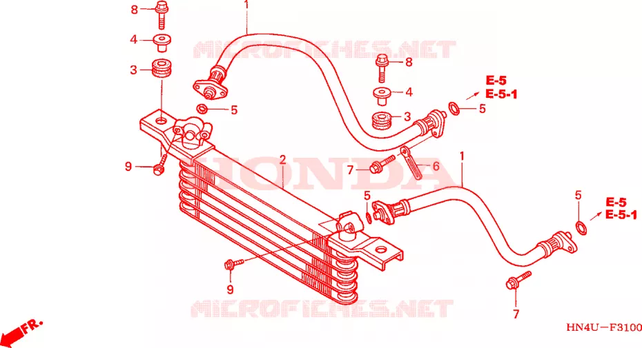RADIATEUR D'HUILE Honda ATV 350 FOURTRAX 2004  TRX350TM4