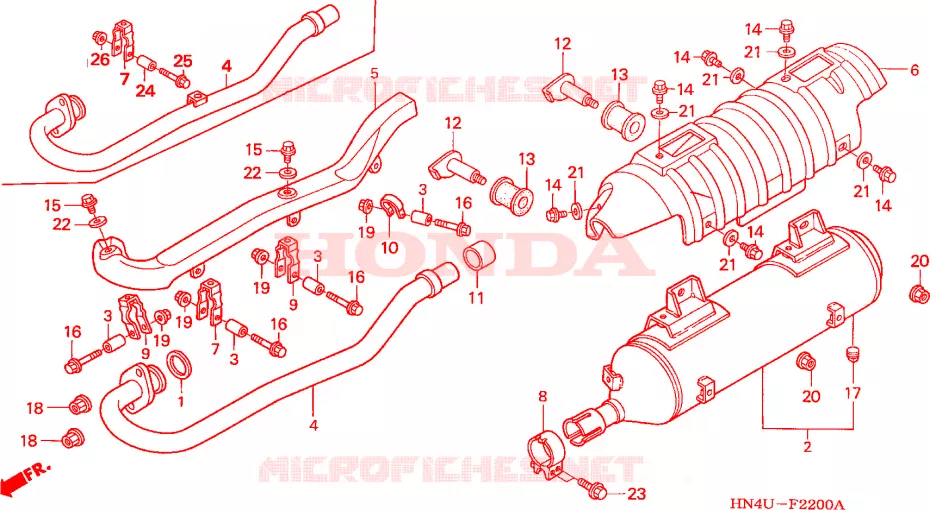 SILENCIEUX D'ECHAPPEMENT Honda ATV 350 FOURTRAX 2004  TRX350TM4