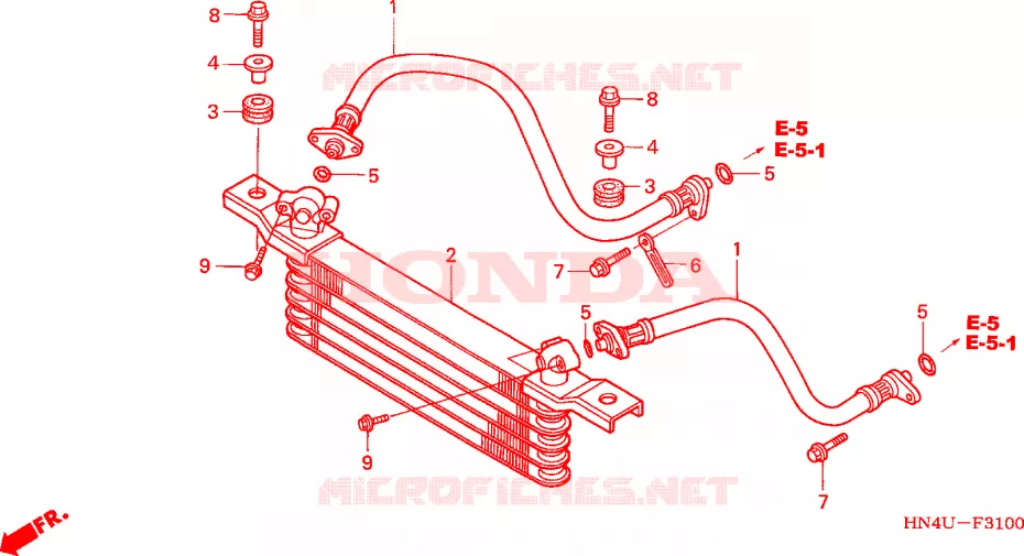 RADIATEUR D'HUILE Honda ATV 350 FOURTRAX 2006  TRX350TM6