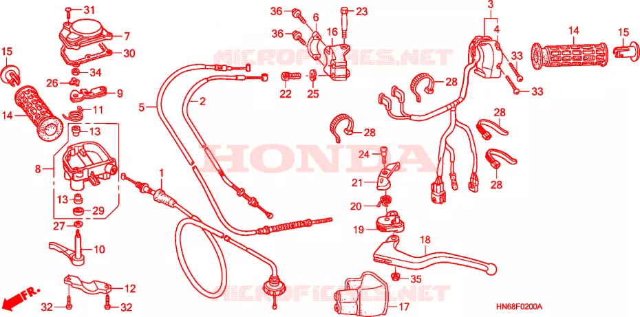 COMMODOS - POIGNEES Honda ATV 250 FOURTRAX 2009  TRX250X9
