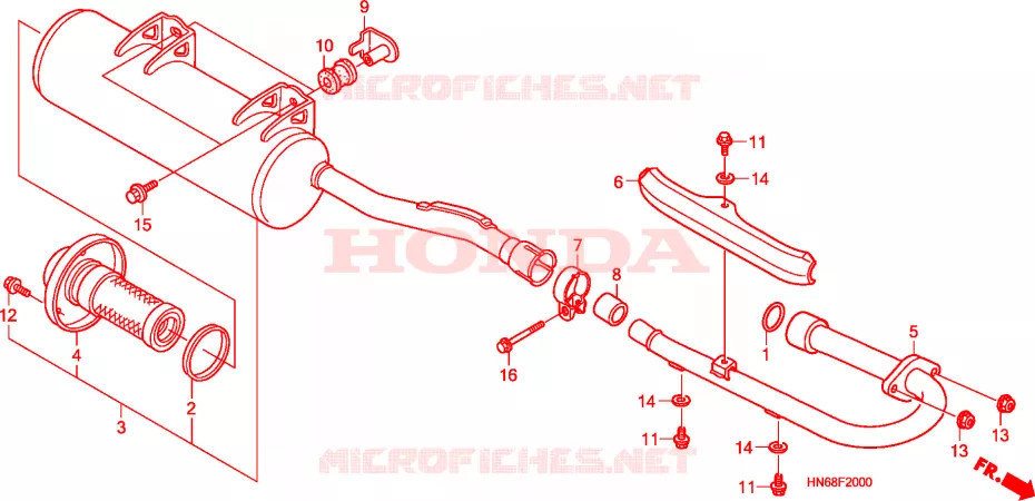 SILENCIEUX D'ECHAPPEMENT Honda ATV 250 FOURTRAX 2009  TRX250X9