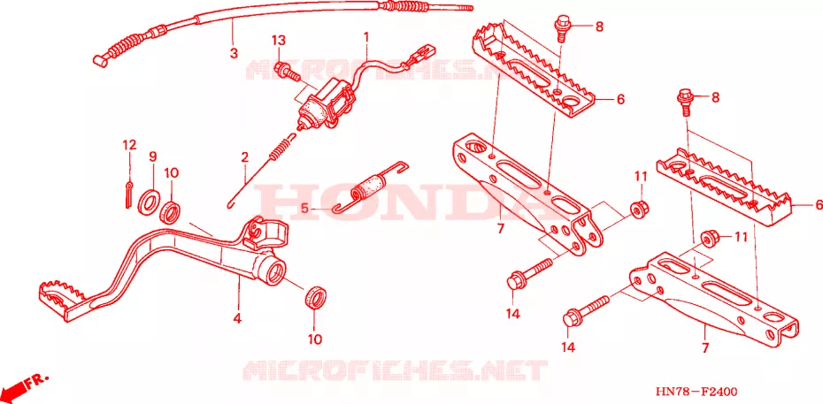REPOSE PIED Honda ATV 400 FOURTRAX 2007  TRX400FA7
