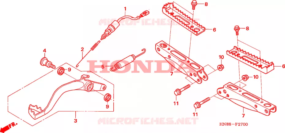 REPOSE PIED - PEDALE Honda ATV 680 FOURTRAX 2008  TRX680FA8