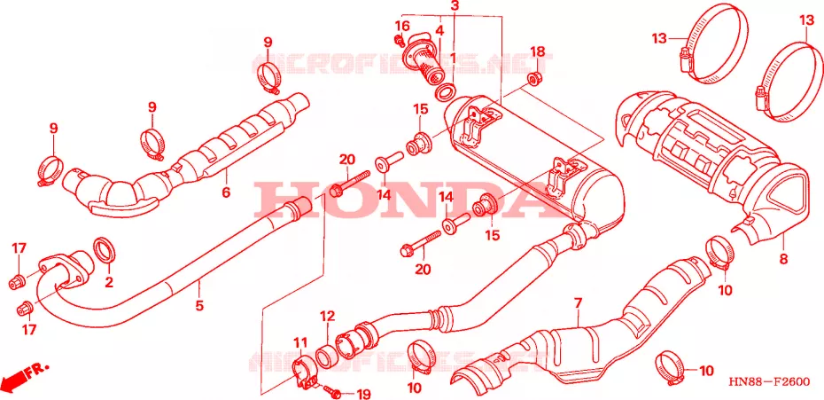 SILENCIEUX D'ECHAPPEMENT Honda ATV 680 FOURTRAX 2007  TRX680FA7