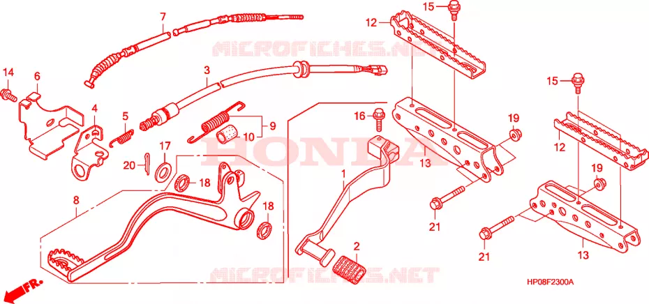 PEDALE - REPOSE PIED Honda ATV 500 FOURTRAX 2005  TRX500FE5
