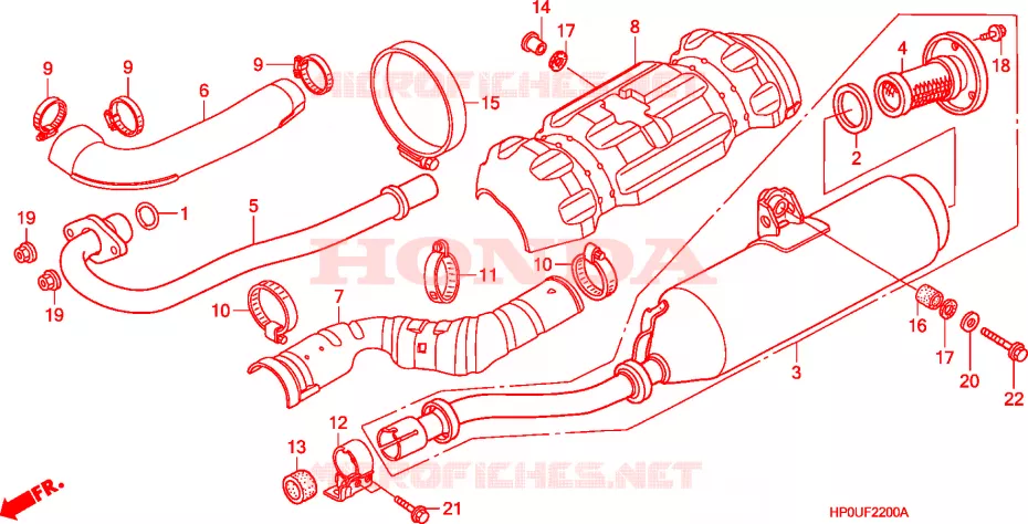 SILENCIEUX D'ECHAPPEMENT Honda ATV 500 FOURTRAX 2007  TRX500FE7