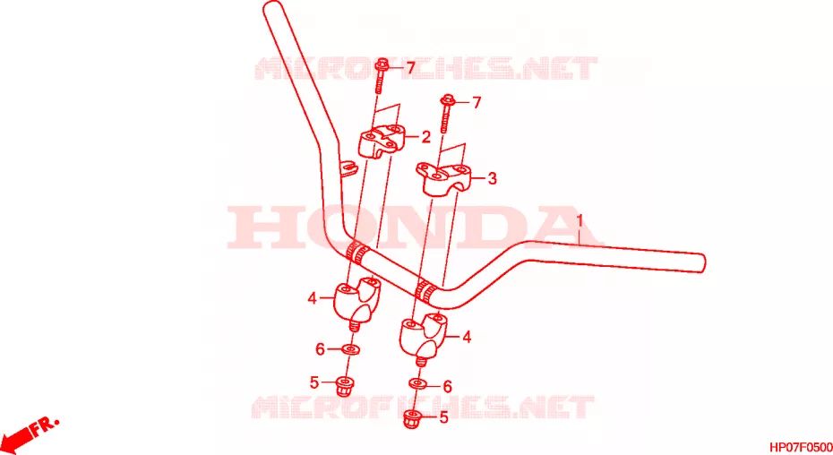 GUIDON Honda ATV 500 FOURTRAX 2010  TRX500FEA