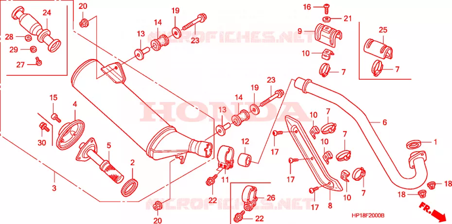 SILENCIEUX D'ECHAPPEMENT Honda ATV 450 FOURTRAX 2008  TRX450ER8