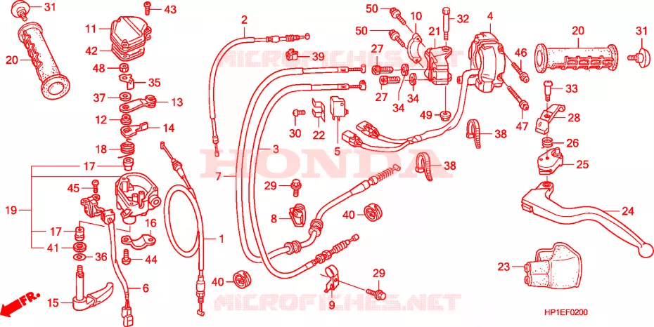 LEVIER DE GUIDON - CABLE - COMMODO Honda ATV 450 FOURTRAX 2009  TRX450ER9