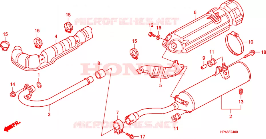 SILENCIEUX D'ECHAPPEMENT Honda ATV 420 FOURTRAX 2007  TRX420TM7