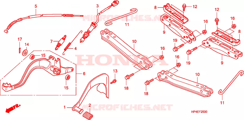 PEDALE - REPOSE PIED Honda ATV 420 FOURTRAX 2009  TRX420FM9