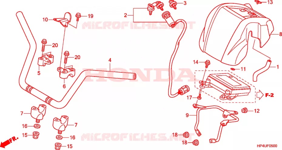 GUIDON Honda ATV 420 FOURTRAX 2011  TRX420TMB