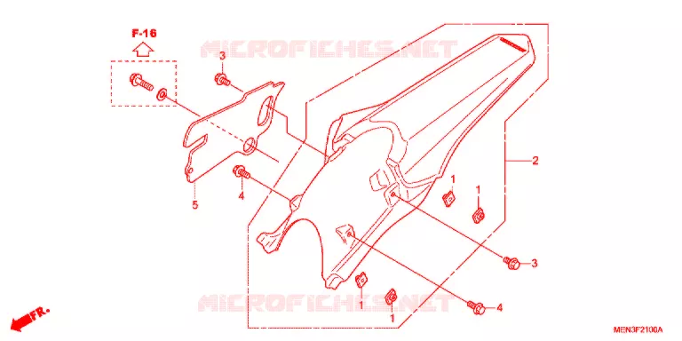 GARDE-BOUE ARRIERE Honda MOTO 450 CRF 2009  CRF450R9