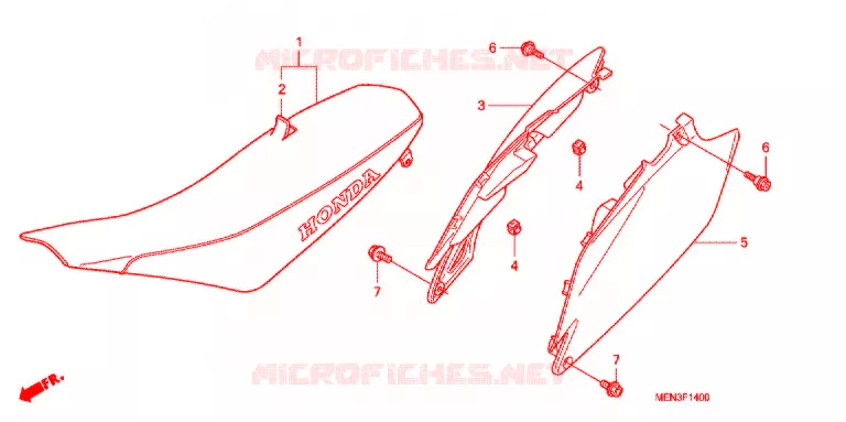 SELLE - CARENAGE Honda MOTO 450 CRF 2009  CRF450R9