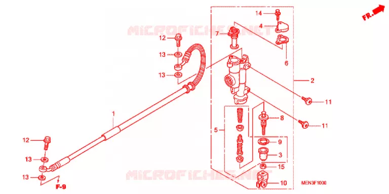 MAITRE-CYLINDRE DE FREIN ARRIERE Honda MOTO 450 CRF 2010  CRF450RA