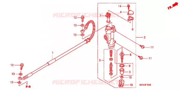 MAITRE-CYLINDRE DE FREIN ARRIERE Honda MOTO 450 CRF 2010  CRF450RA