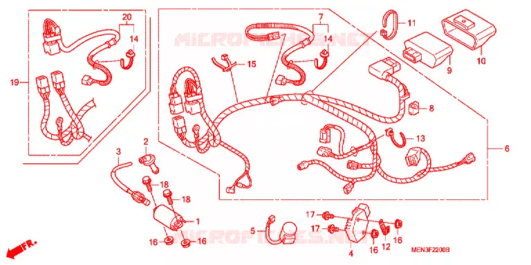 FAISCEAU DES FILS Honda MOTO 450 CRF 2011  CRF450RB