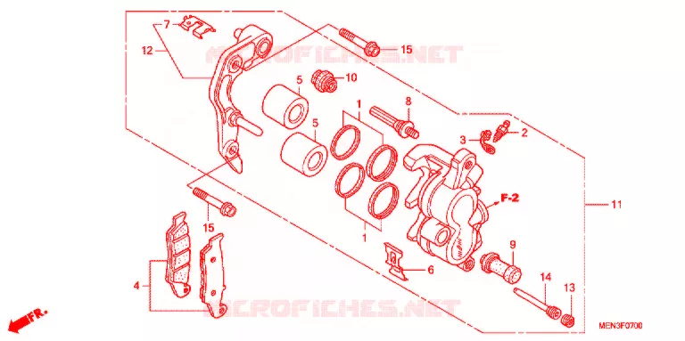 ETRIER DE FREIN AVANT Honda MOTO 450 CRF 2012  CRF450RB