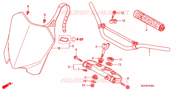 GUIDON - TE DE FOURCHE Honda MOTO 450 CRF 2012  CRF450RB