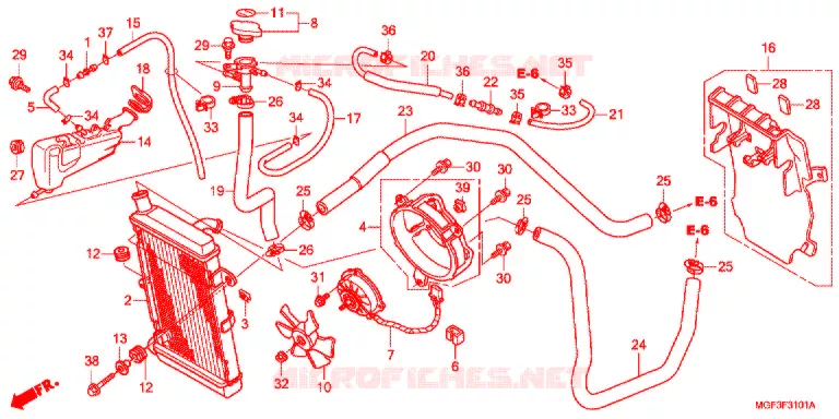 RADIATEUR (FJS600A9-2KO/FJS600AB/DB) Honda SCOOTER 600 SILVERWING 2011  FJS600AB