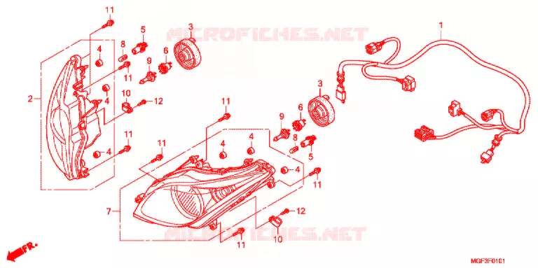 PHARE (FJS600A9-2KO/FJS600AB/DB) Honda SCOOTER 600 SILVERWING 2012  FJS600AB