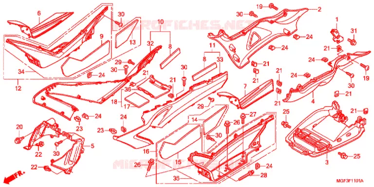 MARCHE PIEDS (FJS600A9-2KO/FJS600AB/DB) Honda SCOOTER 600 SILVERWING 2014  FJS600AB