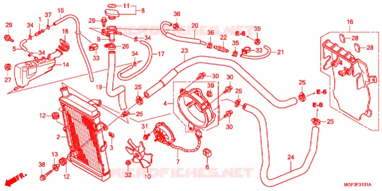 RADIATEUR (FJS600A9-2KO/FJS600AB/DB) Honda SCOOTER 600 SILVERWING 2013  FJS600AB