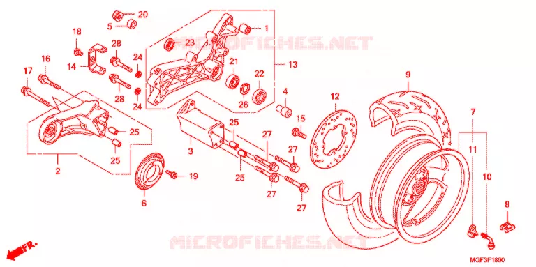 ROUE ARRIERE Honda SCOOTER 600 SILVERWING 2015  FJS600AB