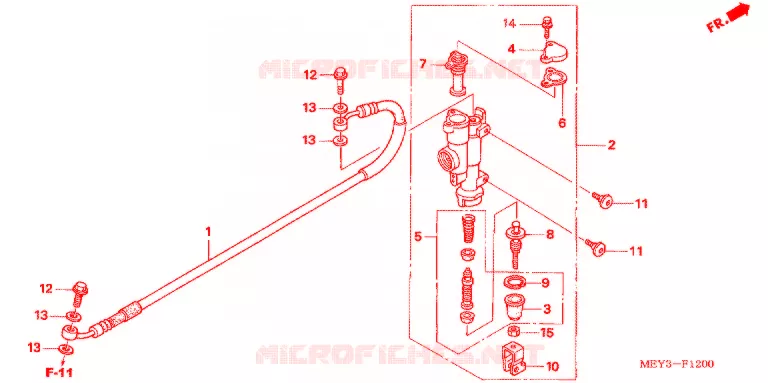MAITRE-CYLINDRE DE FREIN ARRIERE Honda MOTO 450 CRF 2011  CRF450XB