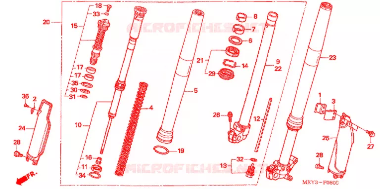 FOURCHE Honda MOTO 450 CRF 2011  CRF450XB