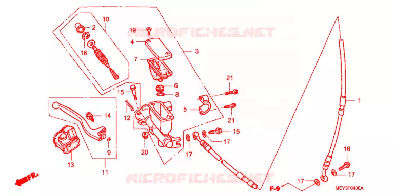MAITRE CYLINDRE DE FREIN AVANT Honda MOTO 450 CRF 2011  CRF450XB