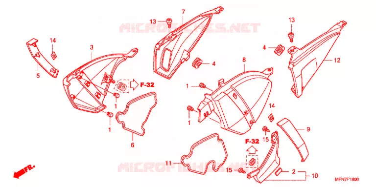 COUVERCLES LATERAUX Honda MOTO 1000 CB 2012  CB1000RC